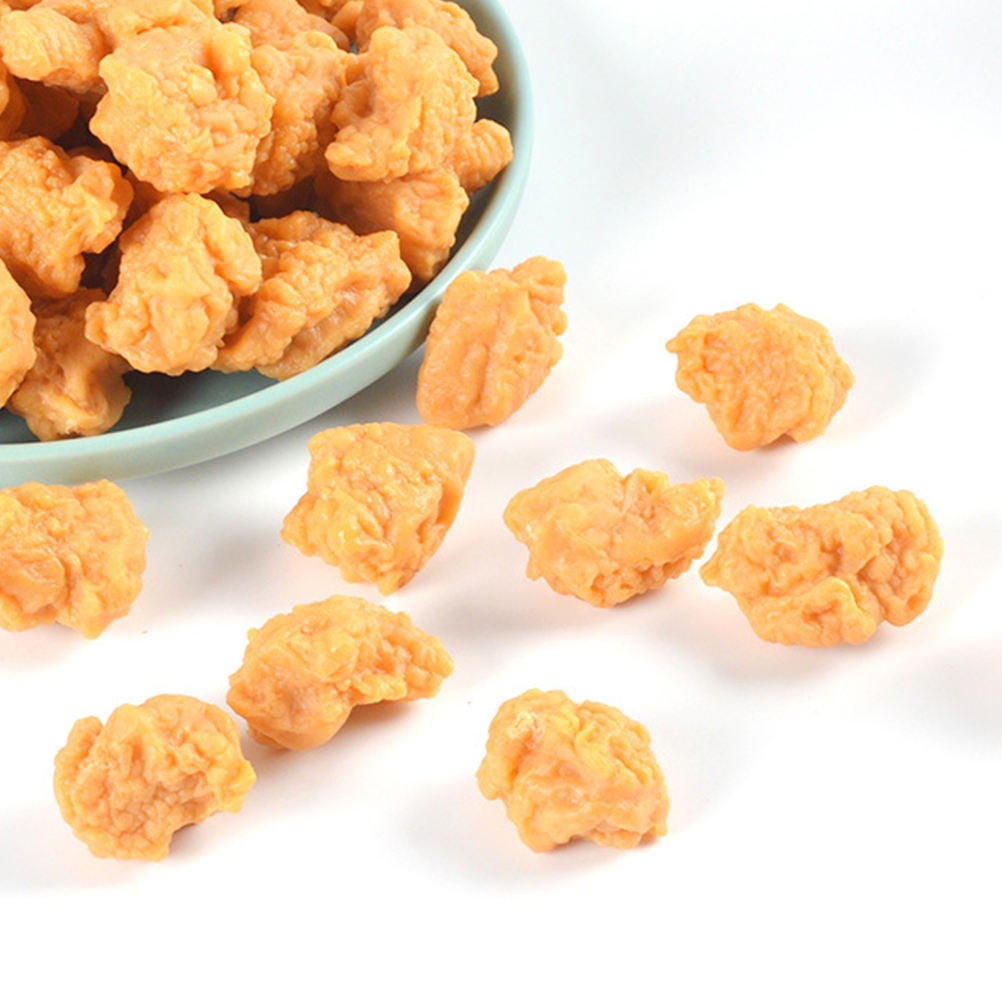 ROSENICE 10Pcs Realistic Fried Chicken Models Realistic Small Chicken Nuggets Showcase Chicken Nuggets