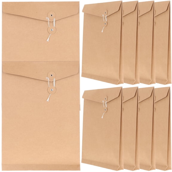 ROSENICE 10Pcs Rectangular Paper Envelope for Home Use Plastic Document Holder
