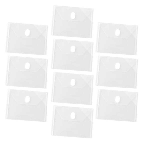 ROSENICE 10Pcs Reusable PP Transparent Plastic Envelopes for Documents Home Travel Organization 7.5x5.5x0.1in
