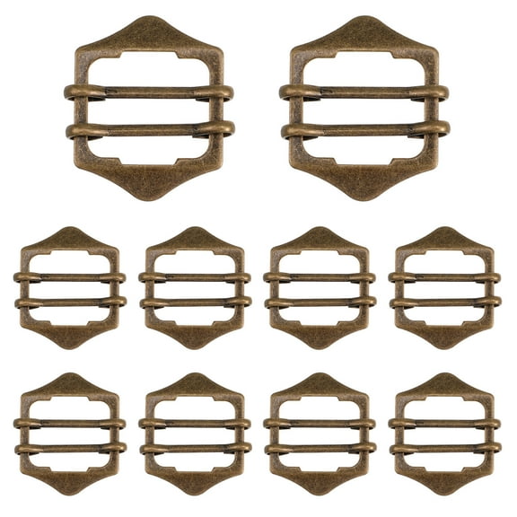 ROSENICE 10Pcs Waist Belt Buckles Adjustable Slide Buckle Golden for People Who Like Wearing Vest Suits