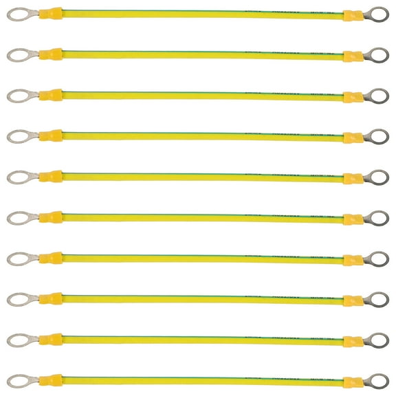 ROSENICE 10Set Copper Ground Cable Car Ground Strap Kit for Safe Battery Connection Various Applications