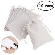 ROSENICE 10pcs Linen Jute Drawstring Gift Bags Sacks Party Favors 12.5 x 16.5cm