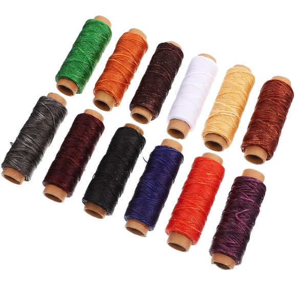 ROSENICE 12 Rolls Craft Sewing Wax Thread Assorted Color for DIY Supplies and Upholstery