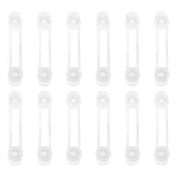 ROSENICE 12Pcs Child Proof Drawer Lock Transparent Rectangular for Appliances Toilets 11.8x1.4x0.8in