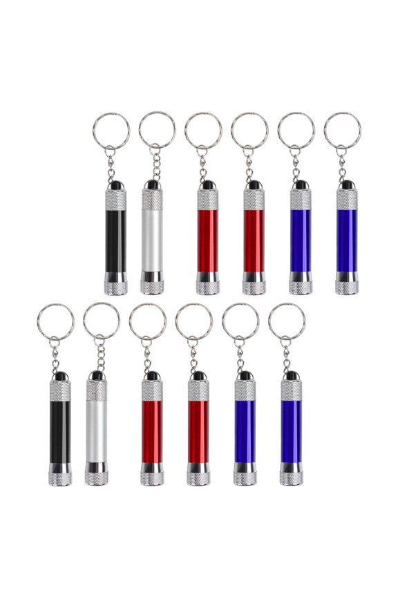 12Pcs Keychain Light Torch Aluminum Alloy for Hiking and Camping