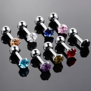 ROSENICE 12-Piece Stainless Steel Round Ear Piercing Earrings Set for Men and Women, and