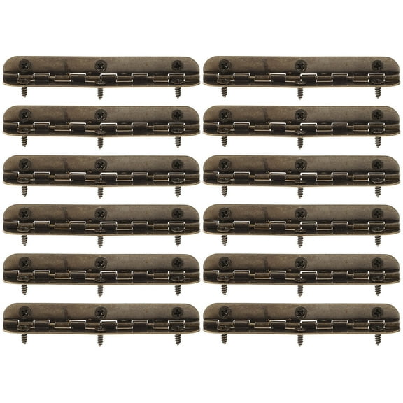 ROSENICE 12Pcs Rectangular Furniture Hinges Cabinet Door Decorative Box Lid Hinge 2.6x0.3x0.2in