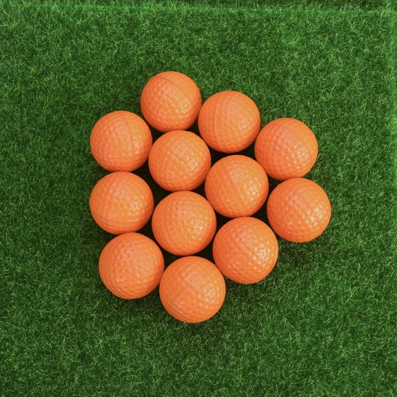 ROSENICE 12Pcs Round Golf Balls Orange for Practice and Full Shot
