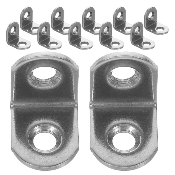 ROSENICE 12Set L Bracket Heavy Duty Angle Bracket for Furniture Wooden Structures Silver Stainless Steel 1Inch
