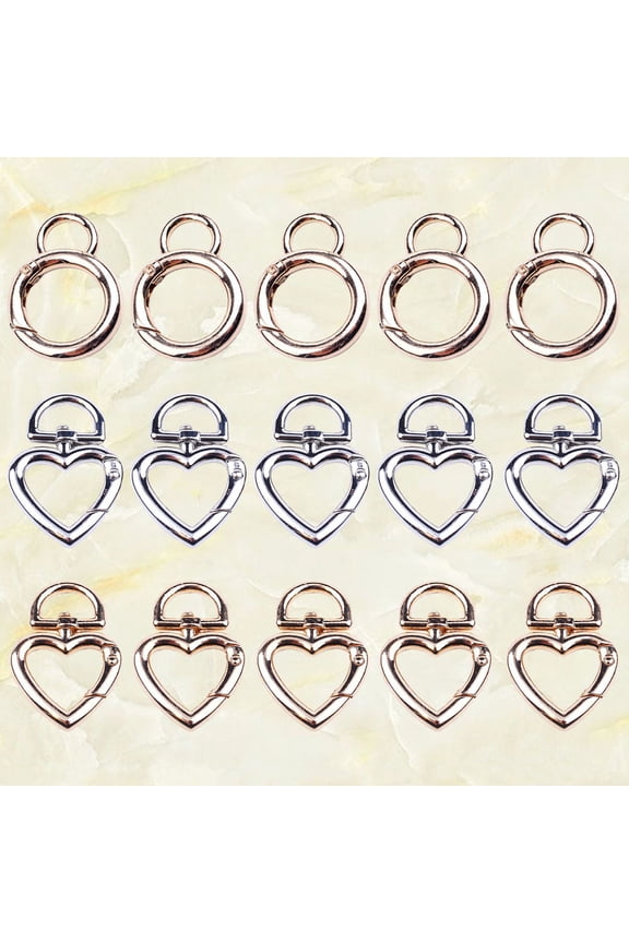 15Pcs Key Holder Love Heart Keychain Valentine's Day Metal Keychains for House Keys and Any Occasions