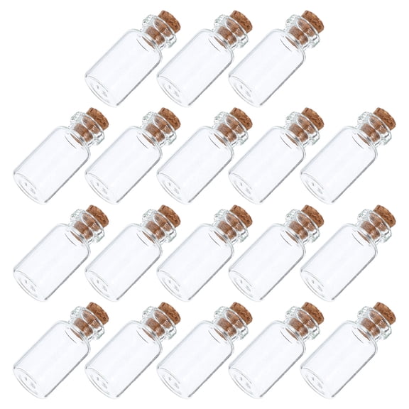ROSENICE 18Pcs Cork Glass Vials For Art Craft Storage And Display Clear Design Glass