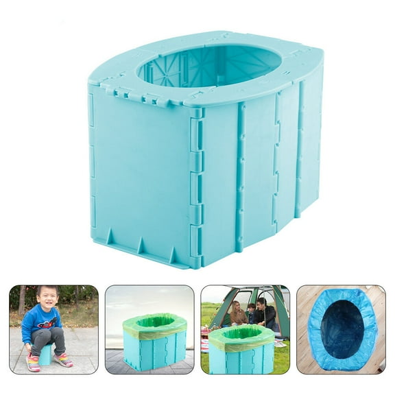 ROSENICE 1Pack Blue Foldable Baby Toilet for Potty Training Portable Use 11.8X9.8In