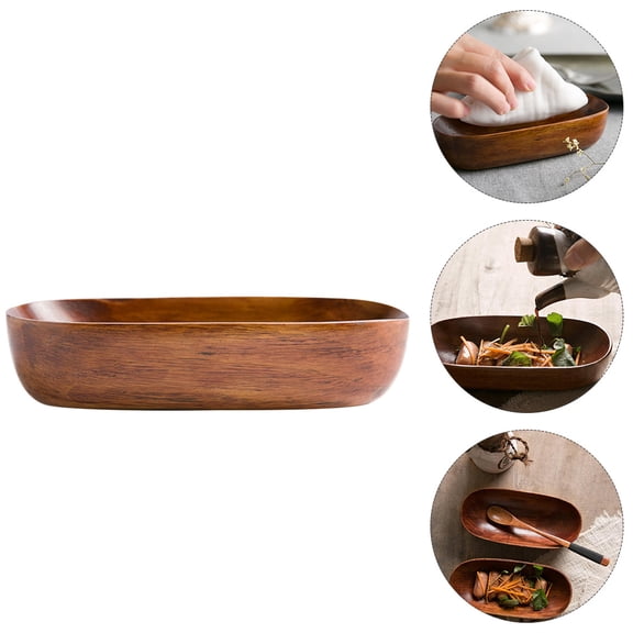 ROSENICE Boat Serving Tray Wooden Easy to Clean Families Events 1Pcs