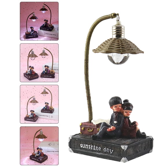 ROSENICE 1Pack Couple Lamp for Bedrooms Resin Decorative Lights Night Lamp Coffee Birthday present