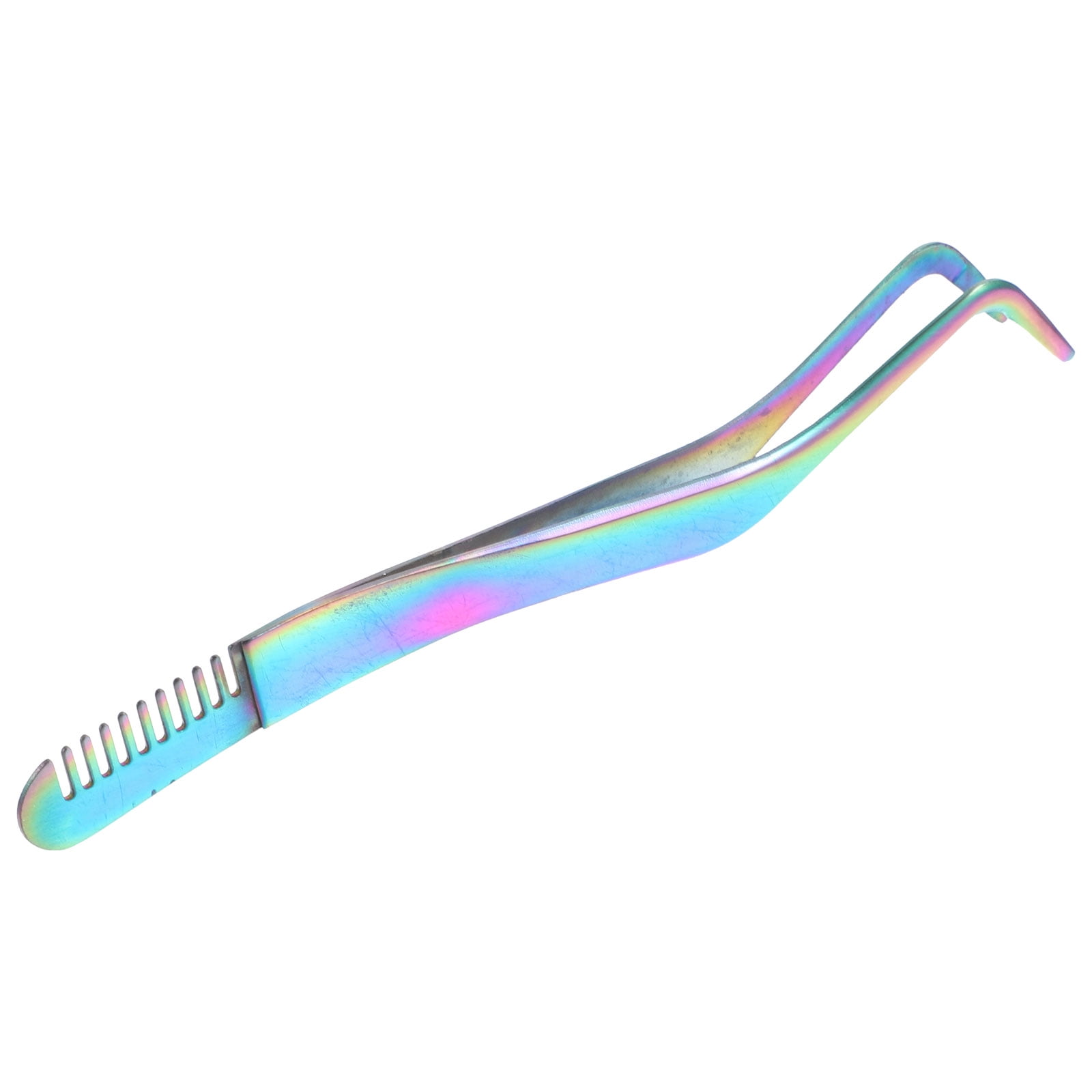 ROSENICE 1Pack Eyelash Tweezer Extension Tweezers for Adjusting Fake Lashes in 4.72x0.39x0.12in Stainless Steel