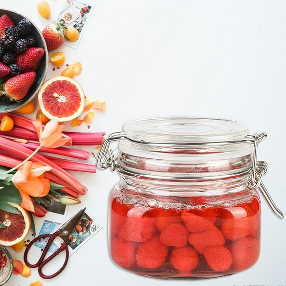 ROSENICE 1Pack Glass Canisters With Airtight Lids 500ML