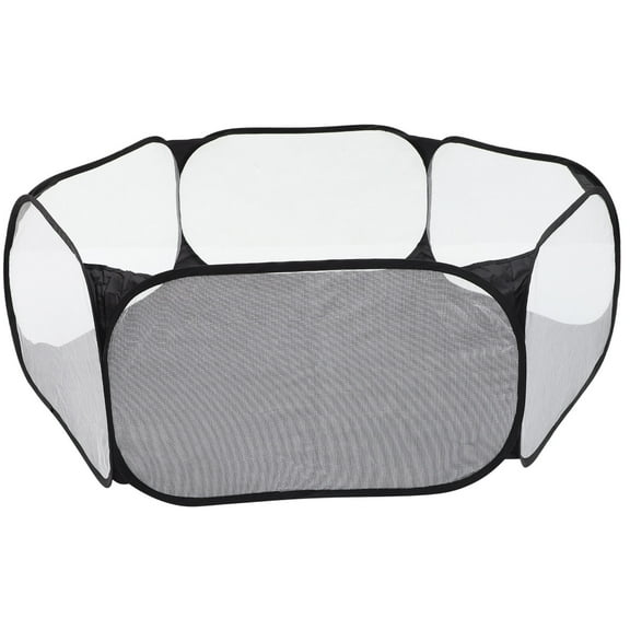 ROSENICE Cat Play Pens for Indoors Black 1Set Foldable Design for Pets