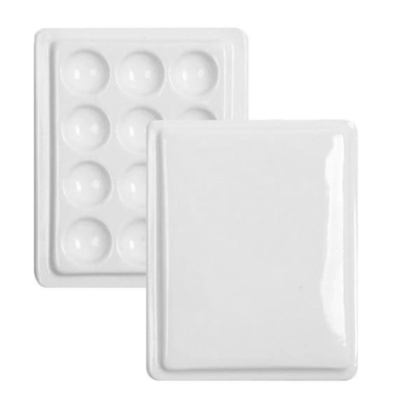 ROSENICE 1Pack Reusable Paint Palette for Students White Rectangular Shape with - and Color Mixing Features