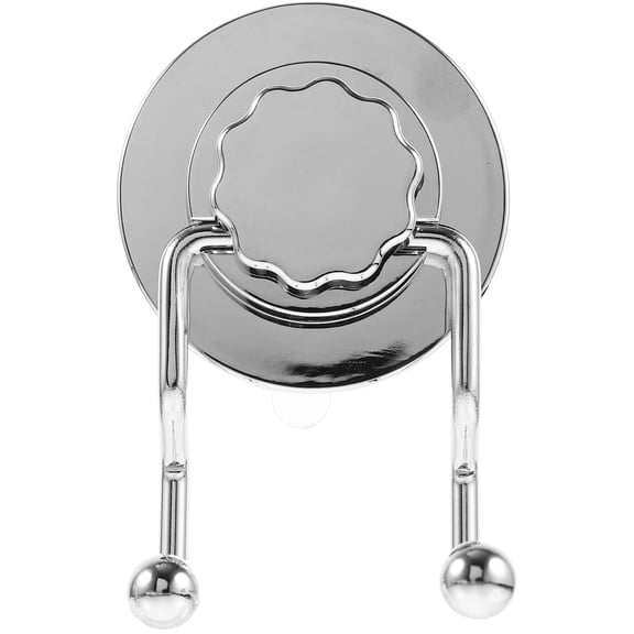 ROSENICE 1Pack Silver Suction Cup Hooks Bathroom Kitchen Hanging Modern Design 12x6x3.3cm
