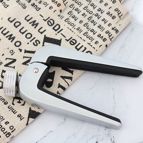 ROSENICE 1Pack Silver Zinc Alloy FC-09 Capo for Acoustic Guitar Picks with Adjustable Pitch and Stable Performance