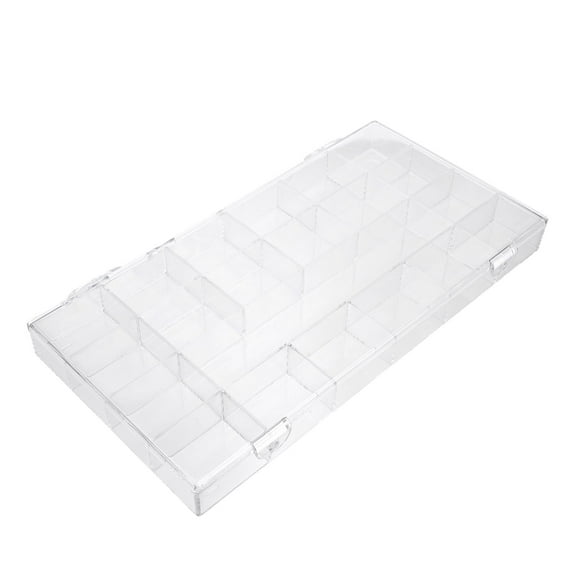 ROSENICE 1Pack Simple Acrylic Fake Nail Organizer with Multiple Grids Design