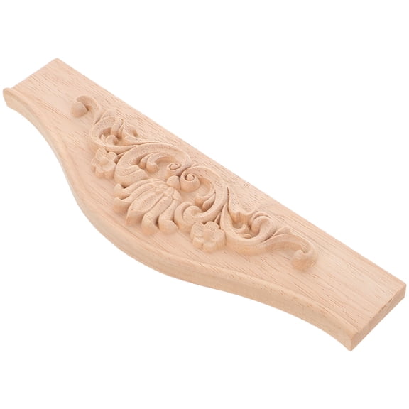 ROSENICE 1Pack Wood Carving Onlay for Furniture Decorative Beige Rectangular 11.40X3.14X0.79In