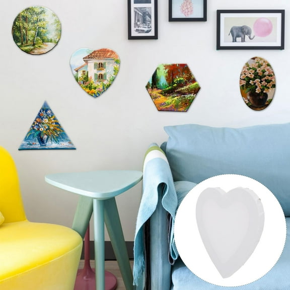 ROSENICE 1Pc Blank Art Canvas Frame Practical Heart Shape Drawing Board Painting Wrap Frame