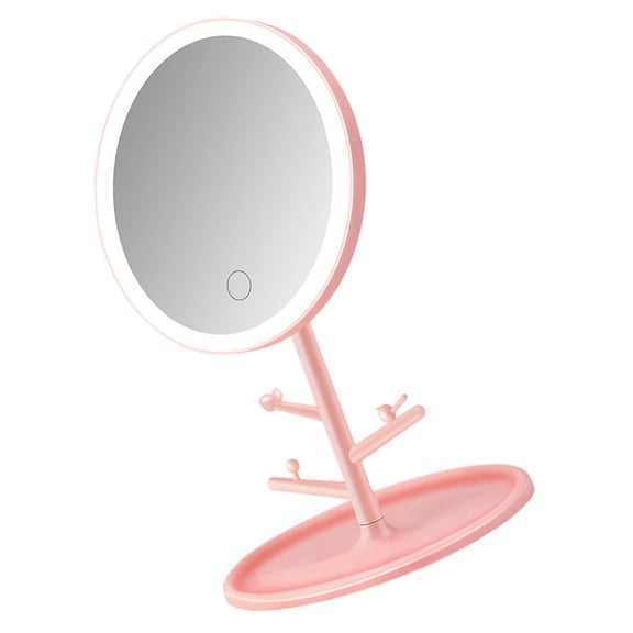 ROSENICE 1Pc Creative Women Cosmetics Mirror Practical Makeup Mirror with LED Light