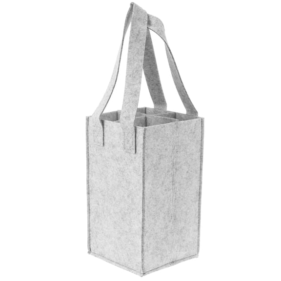 ROSENICE 1Pc Wine Carrier with Divider Felt Red Wine Storage Box with Handle Gift Bag