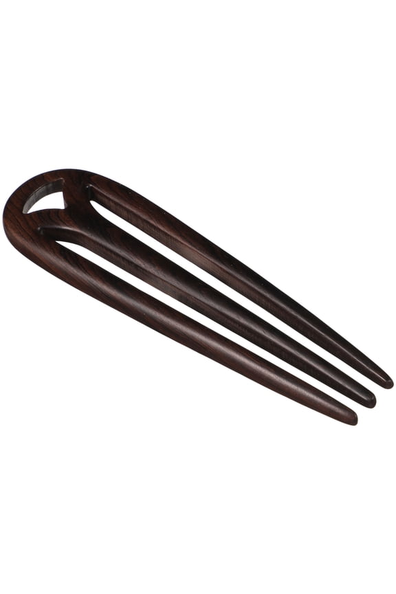 Vintage Handmade Hairpin Ebony Wood Black 1Pc for Women