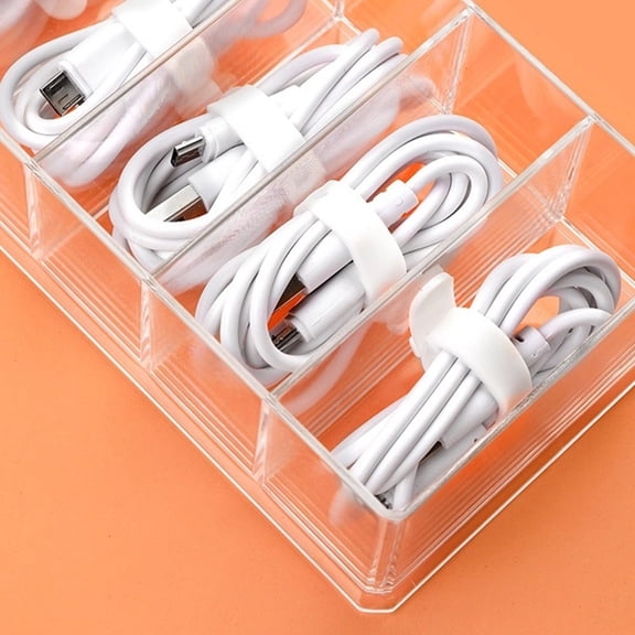 ROSENICE 1Pcs Cable Divider and Storage Transparent Cable Organizer Case for Charging Cables