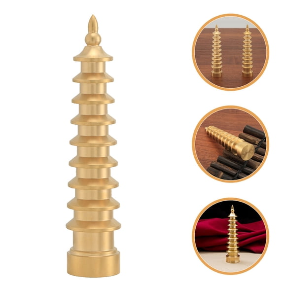 ROSENICE 1Pcs Chang Tower Statue Golden 12.5X0.98In
