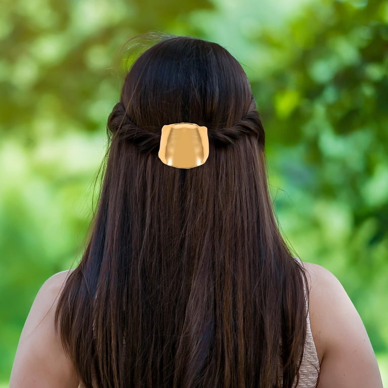 ROSENICE 1Pcs Decorative Ponytail Cuff Golden Metal Hair Band for Women  Formal Occasions