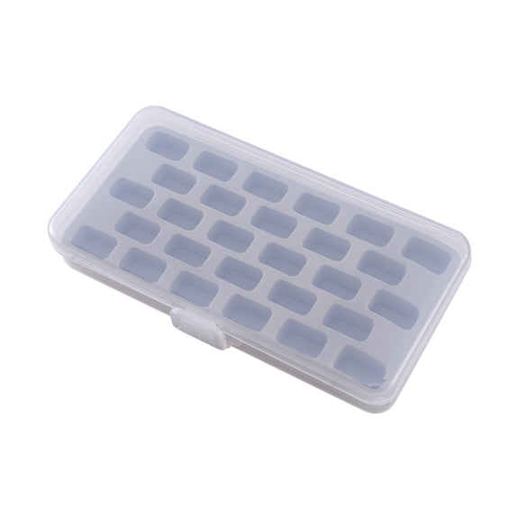 ROSENICE 1Pcs Grey Rectangular Bobbin Box with Sponge for Sewing Equipment Storage 18x7x1In