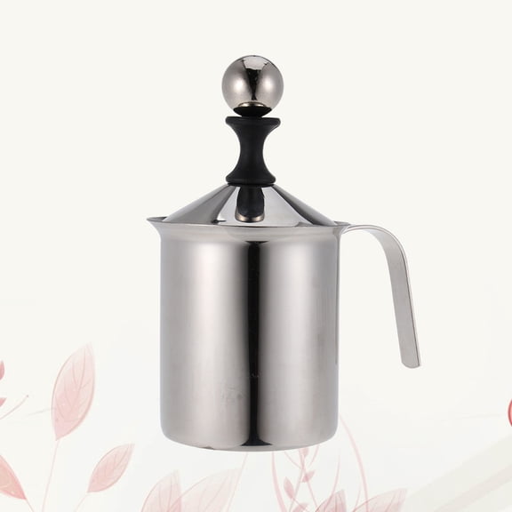 ROSENICE 1Pcs Milk Foamer Handheld Frother Cylindrical Stainless Steel Elegant Design for Home Use Coffee Preparation