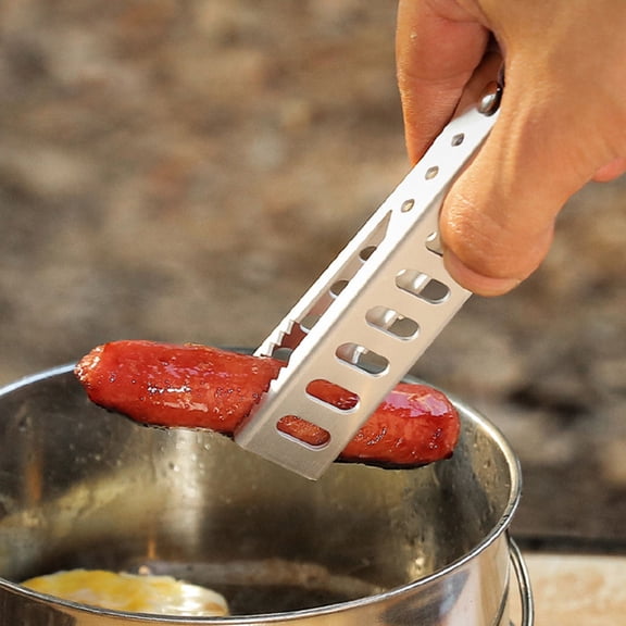 ROSENICE Camping Pot Holder Pot Clip Silver 1Pack 4.91X1.10X0.98 inch