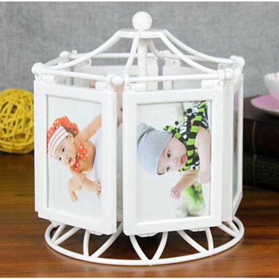 ROSENICE 1Pcs Rotating Ferris Wheel Picture Frame For Family Memories 8.1x9.4in