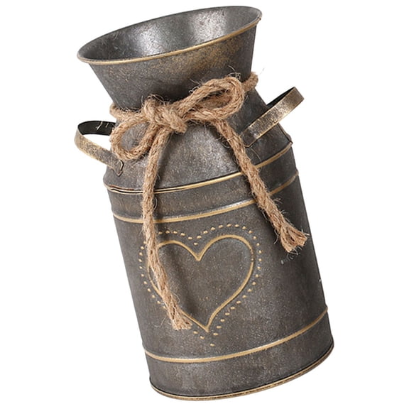 ROSENICE 1Pcs Rustic Copper Cylindrical Galvanized Iron Pail For Indoor Decoration And Desk Organization