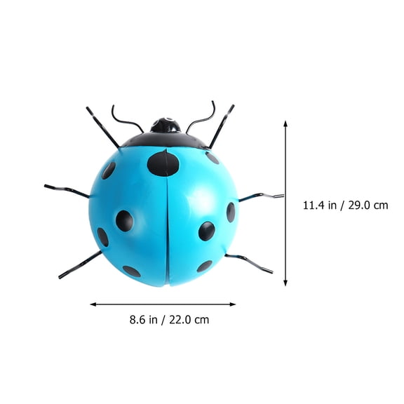 ROSENICE 1Pcs Seven Spotted Ladybug Craft Ornament for Garden Parties in Blue