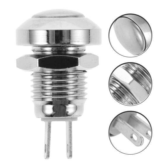 ROSENICE 1Pcs Silver Push Button Switch for Access Control 1.5in High Head