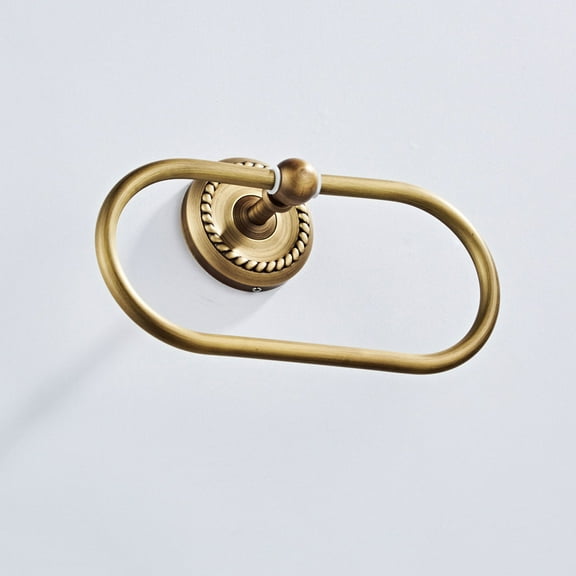 ROSENICE 1Pcs Vintage Rustic Looking Towel Hanger Bathroom Accessory Golden Copper 11.8x3.9in