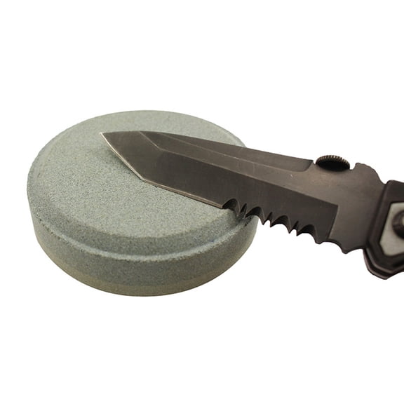 ROSENICE Mini Portable Sharpening Stone Round Sharpening Stone Grey 1Pcs 2.95 x 2.95 x 0.98in