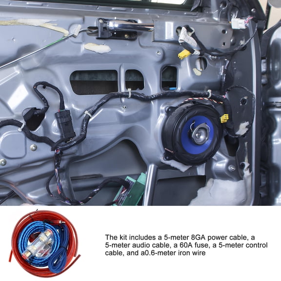 ROSENICE 1Set Amplifier Wiring Kit for Car Stereo with Metal and PVC Professional Installation 176.85X0.20X0.20in