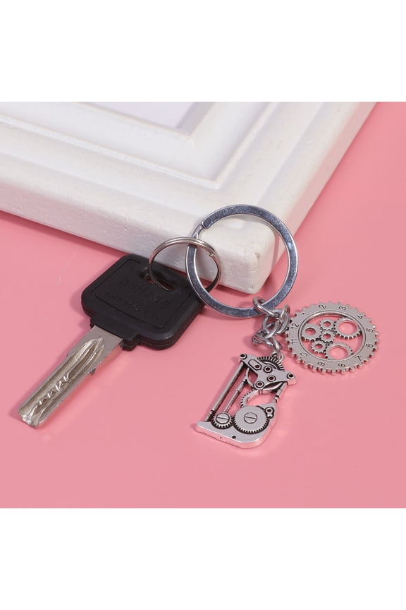 1Set Key Pendant Steampunk Style Clock Gear Metal Key Organizer for Backpack 1.0x1.0x0.04in