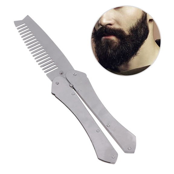 ROSENICE 1Set Mens Comb Stainless Steel Fine Tooth Design For Beard And Grooming