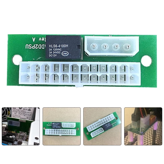 ROSENICE 1Set Multiple Power Supply Adapter ADD2PSU Plastic Synchronous Boot Computer Hardware 7.3x2.5x1.6in