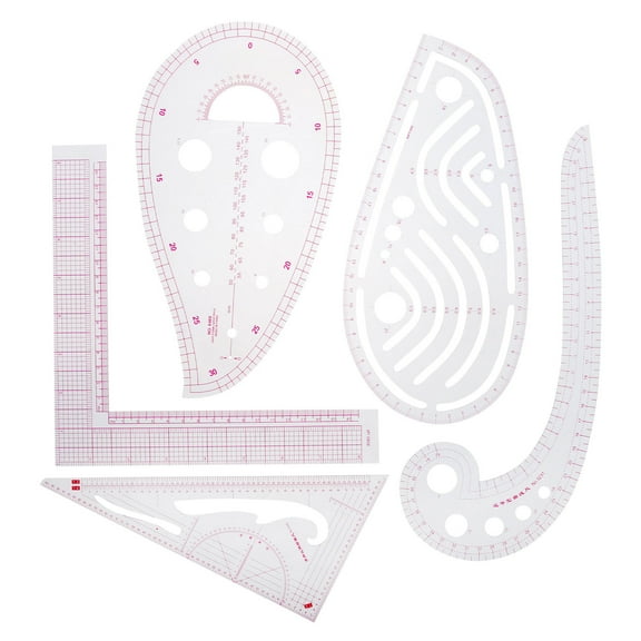 ROSENICE 1Set Plastic Sew Ruler for Fabric Measuring and Cutting in L Shape and Triangle