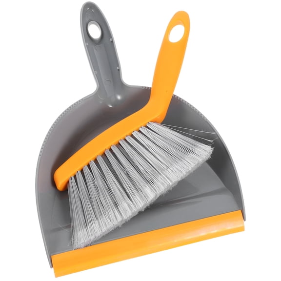 ROSENICE 1Set Practical Design Mini Broom And Dustpan For Desktop Cleaning Gray .2X7.1X1.4in