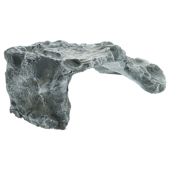 ROSENICE 1Set Reptile Hide Cave Grey Resin for Reptile Basking Rock Turtle Accessories 6.3x3.6x2.4in