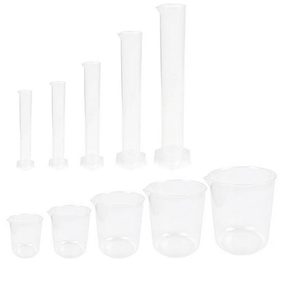 ROSENICE 1Set Transparent Graduated Cylinder Beaker Students Educational Tool Laboratory Equipment